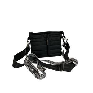 Think Rolyn Black Puffer Bag Crossbody Interchangeable Straps